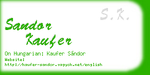 sandor kaufer business card